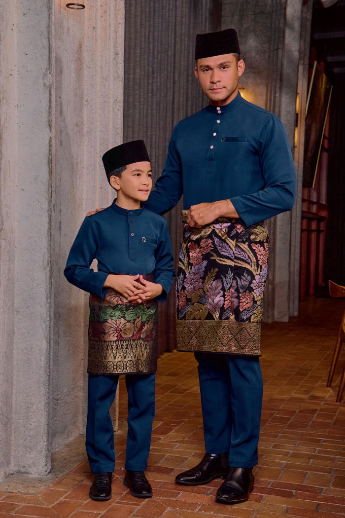 Baju Melayu Yusoff Kids - Teal Blue