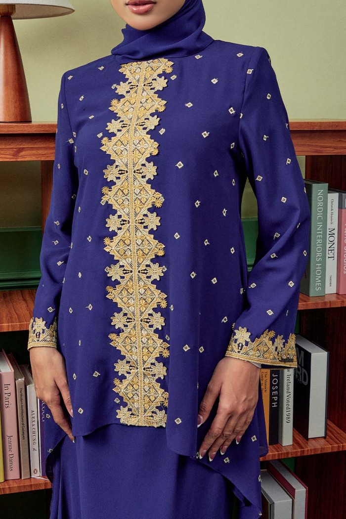 Raisa Kurung Moden - Navy Blue