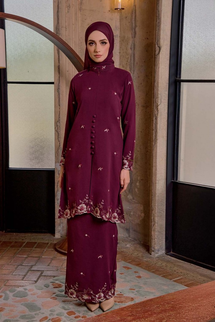 Bienda Kebaya - Burgundy