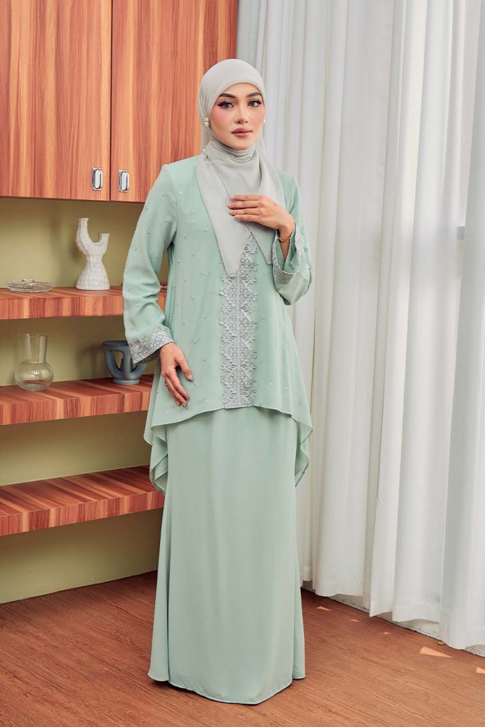 Raisa Kurung Moden - Green Tea