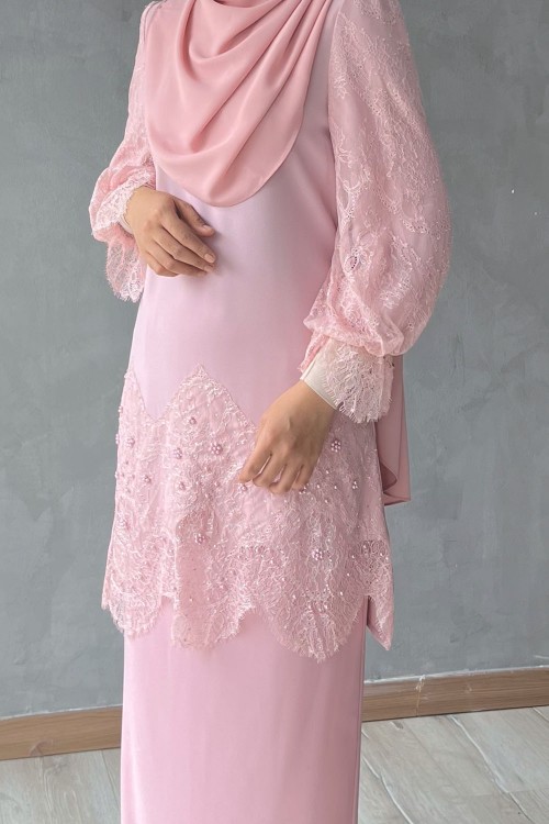 Yara Luxe Kurung - Rose Pink