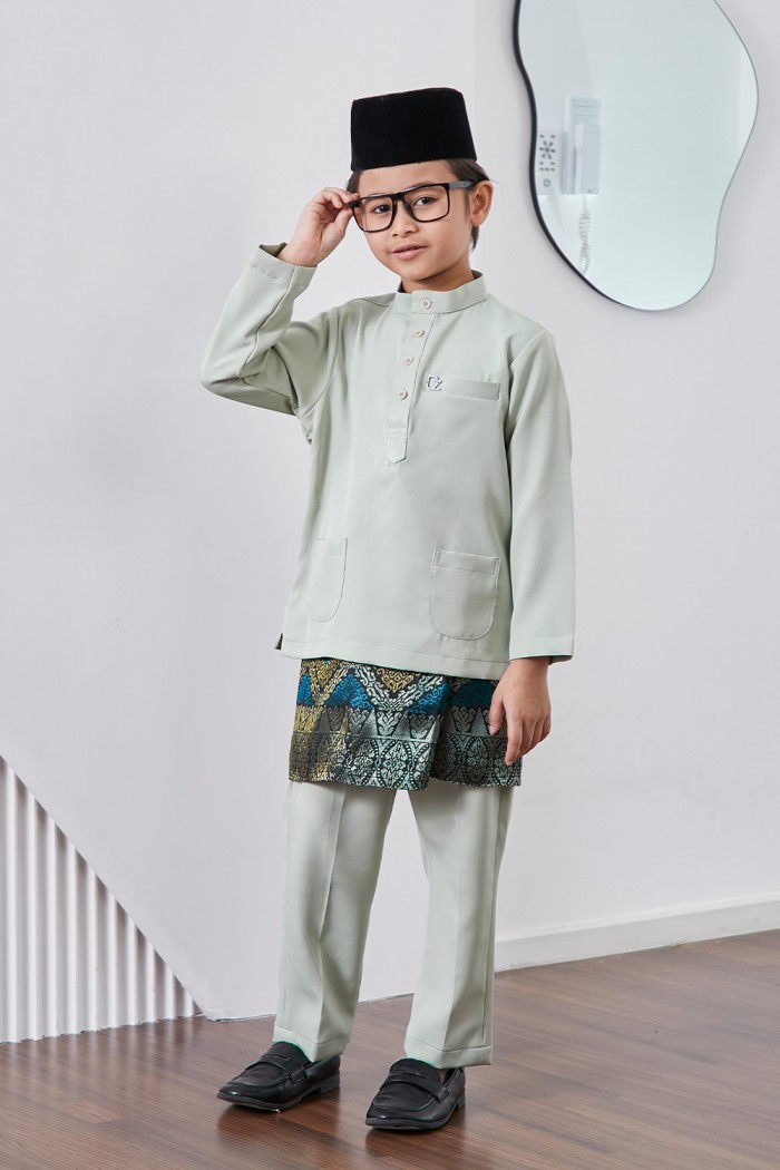 Baju Melayu Yusoff Kids - Green Tea