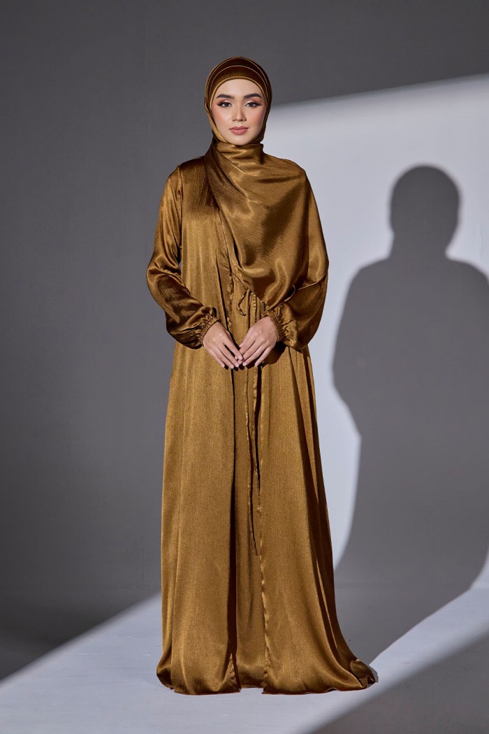 Abaya Qaleja - Brown Gold