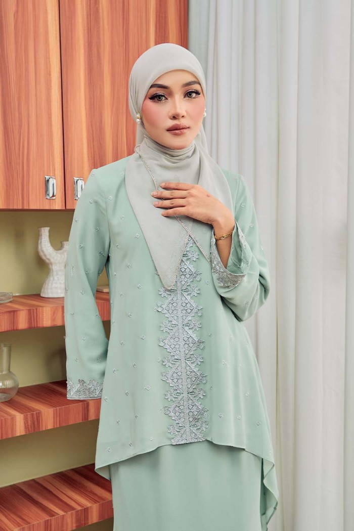 Raisa Kurung Moden - Green Tea