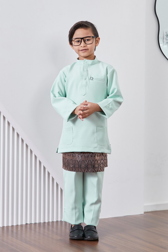 Baju Melayu Yusoff Kids - Soft Mint