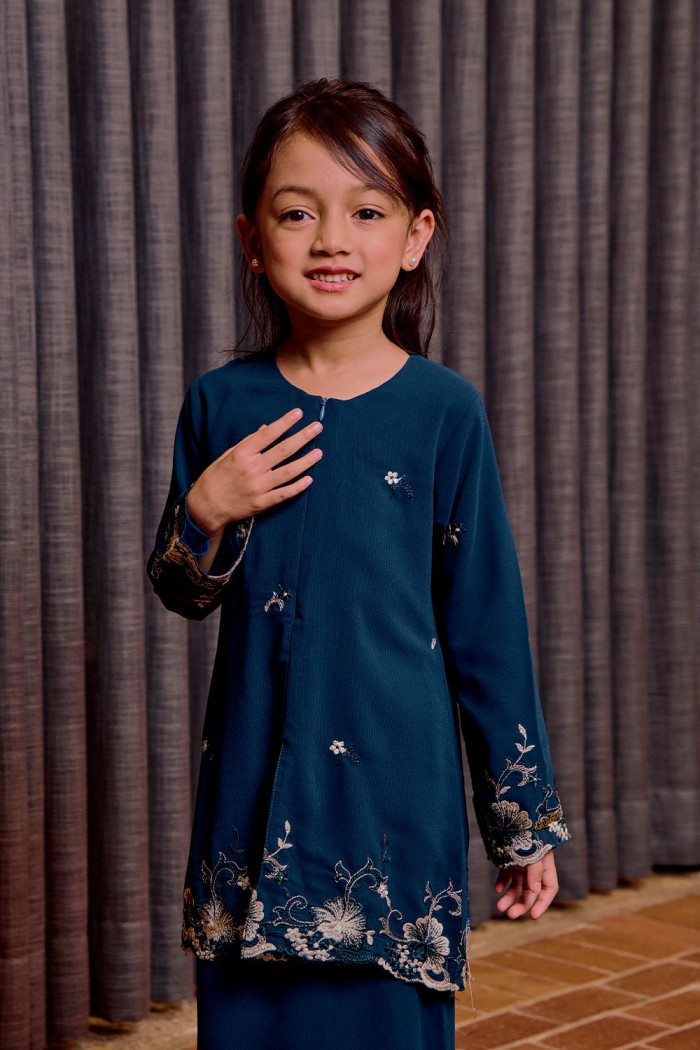 Bienda Kebaya Kids - Teal Blue