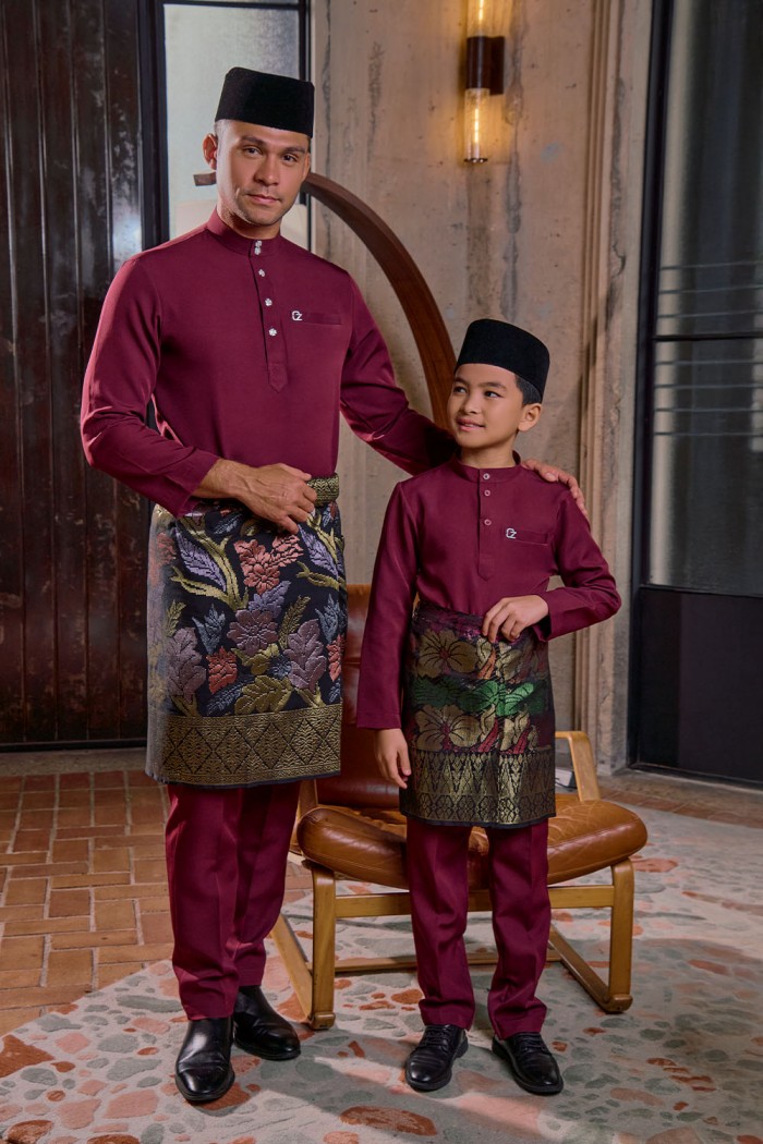 Baju Melayu Yusoff Kids - Burgundy