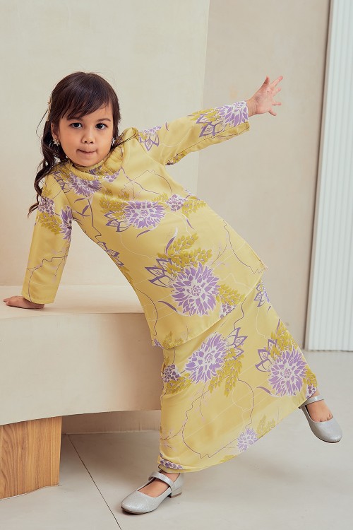 Fatyma Printed Kids - Soft Yellow