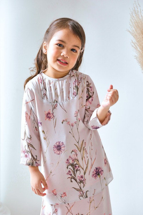 Hajjar Printed Kids - Soft Pink