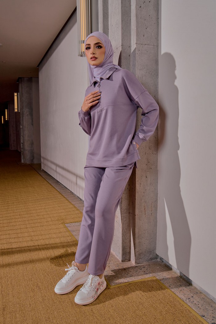 Joana Suit with Pants - Dusty Purple