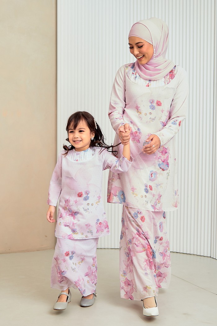 Fatyma Printed Kids - Soft Pink