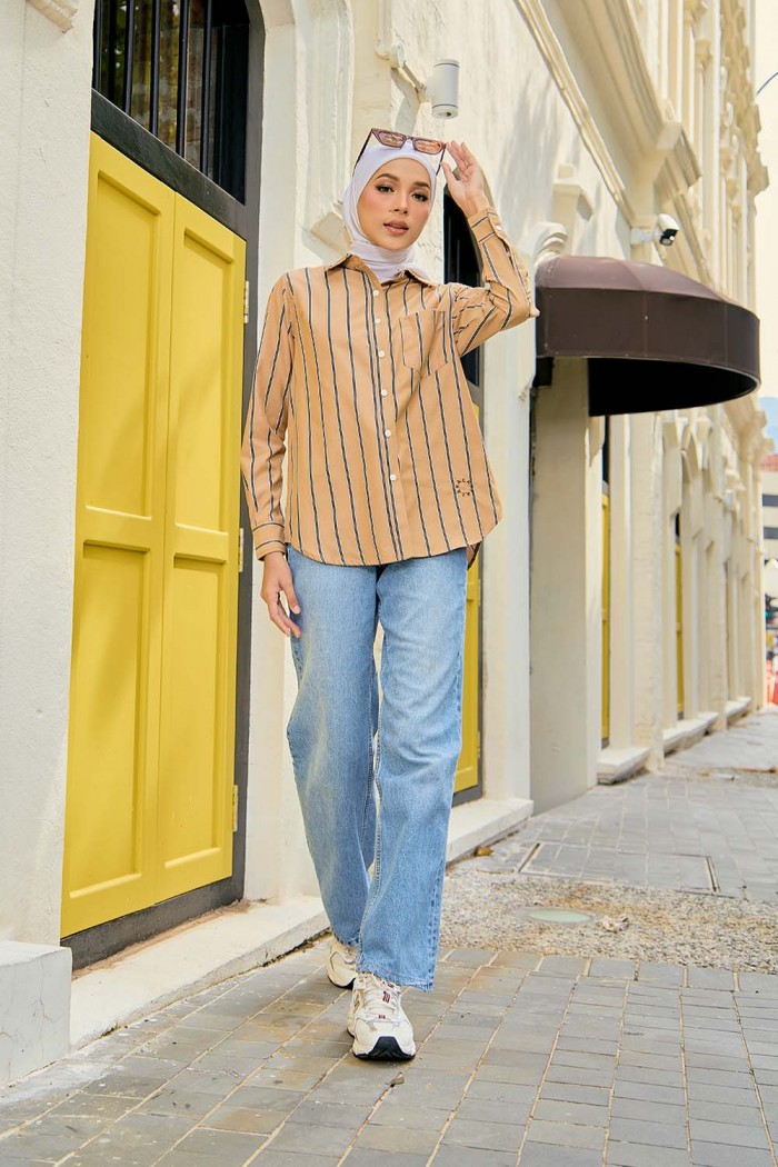 Calia Striped Shirt - Brown