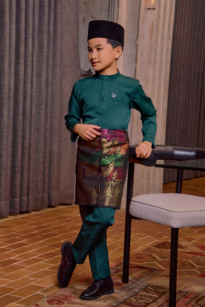 Baju Melayu Yusoff Kids - Emerald Green