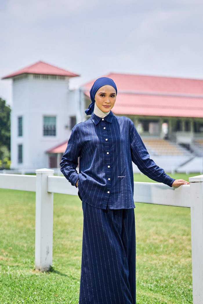 Evelyn Suit with Skirt - Navy Blue