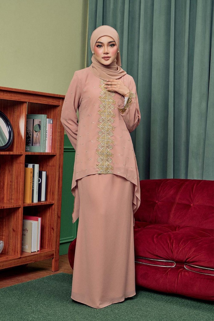 Raisa Kurung Moden - Nude Peach