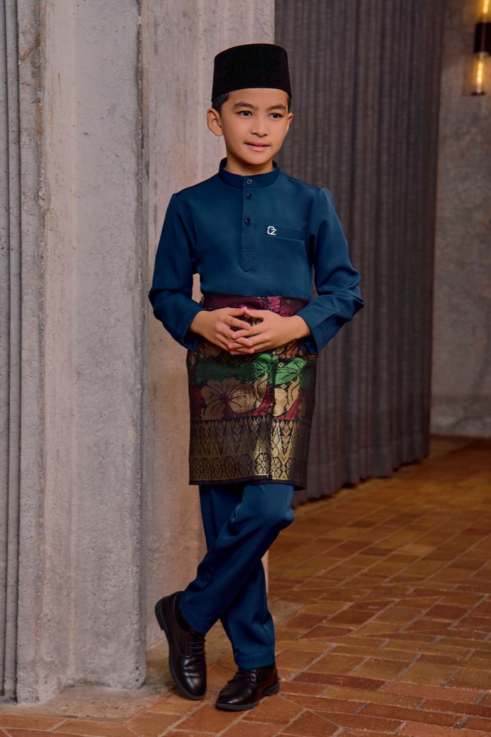 Baju Melayu Yusoff Kids - Teal Blue