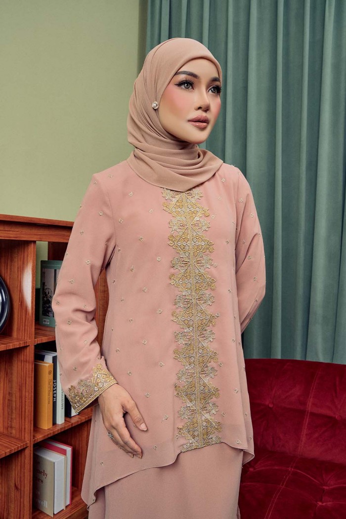 Raisa Kurung Moden - Nude Peach