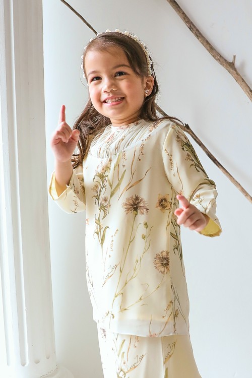 Hajjar Printed Kids - Soft Yellow