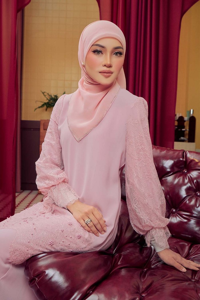 Yara Luxe Kurung - Rose Pink