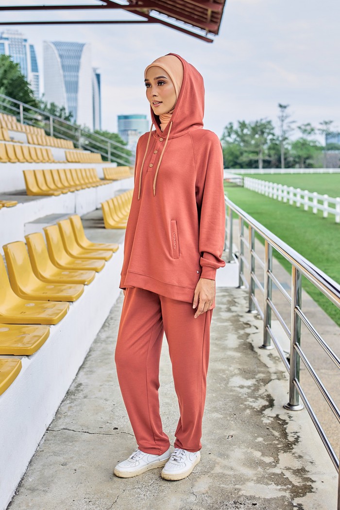 Gisele Suit Hoodie - Brick Orange