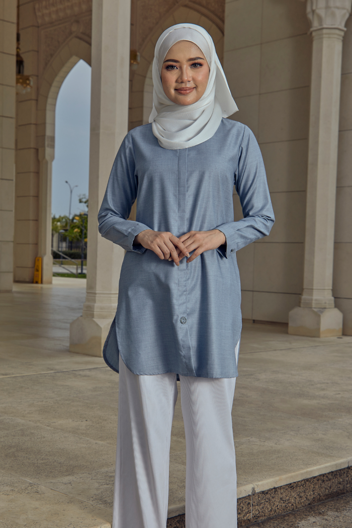 Aileen Blouse - Dusty Blue