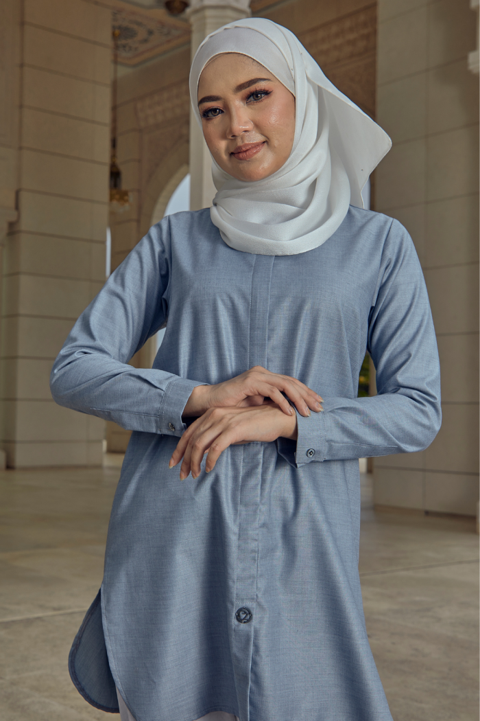 Aileen Blouse - Dusty Blue