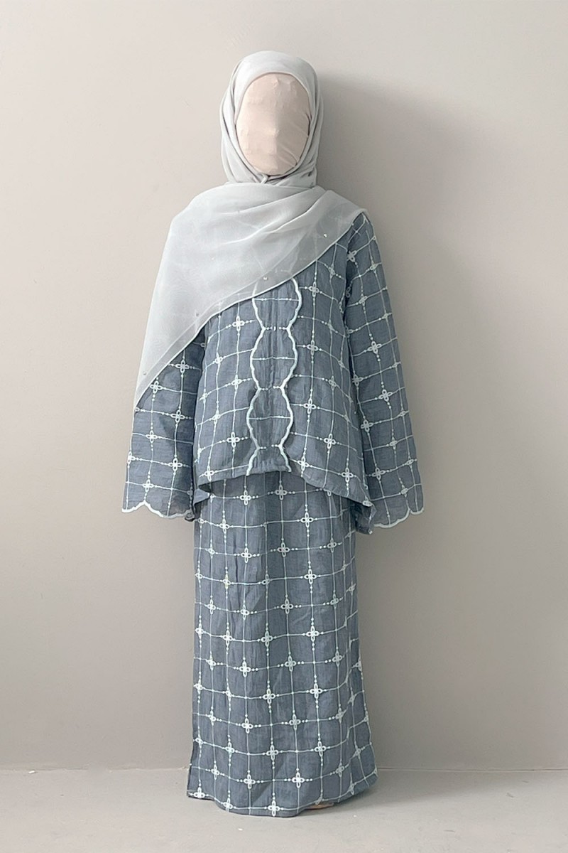 Marwa Kebaya Kids - Light Grey