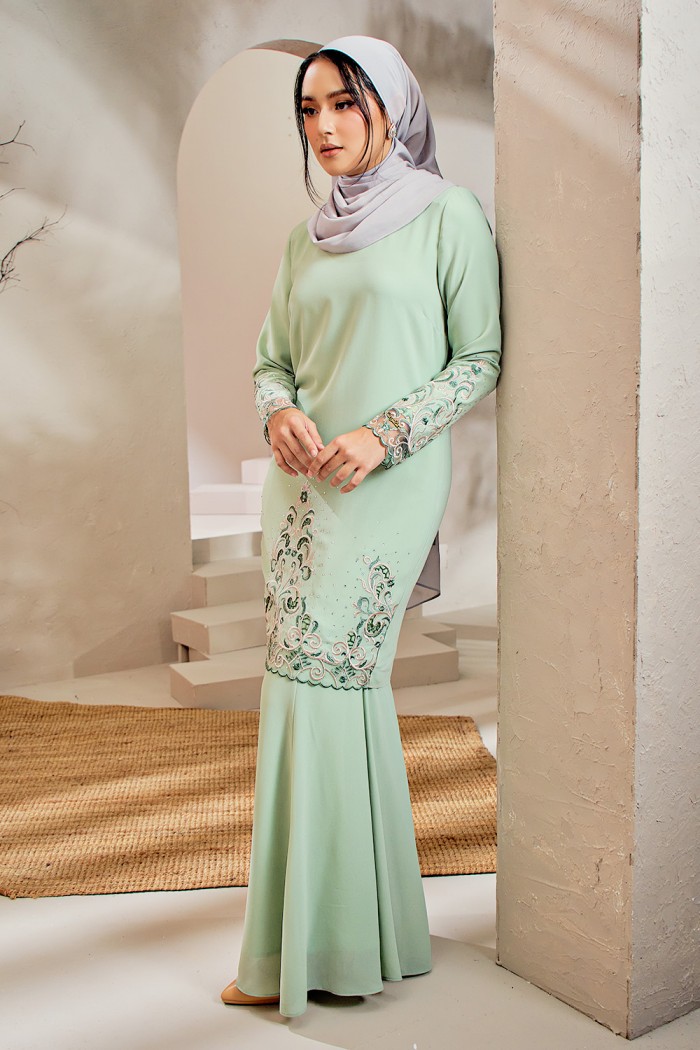 Adinda Luxe Kurung - Sage Green