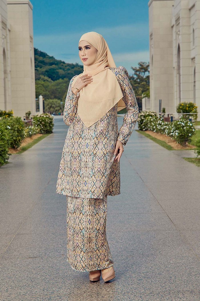 Jute Luxe Kurung - Champange Brown