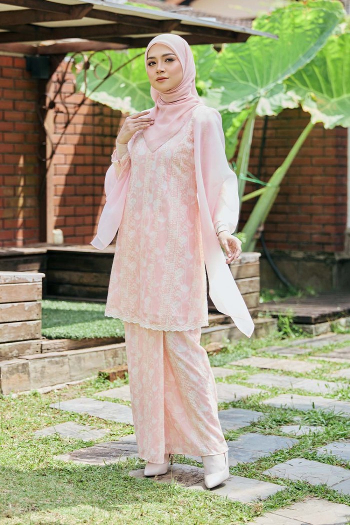 Printed Bunga Medina - Soft Pink
