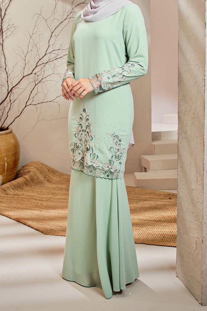 Adinda Luxe Kurung - Sage Green