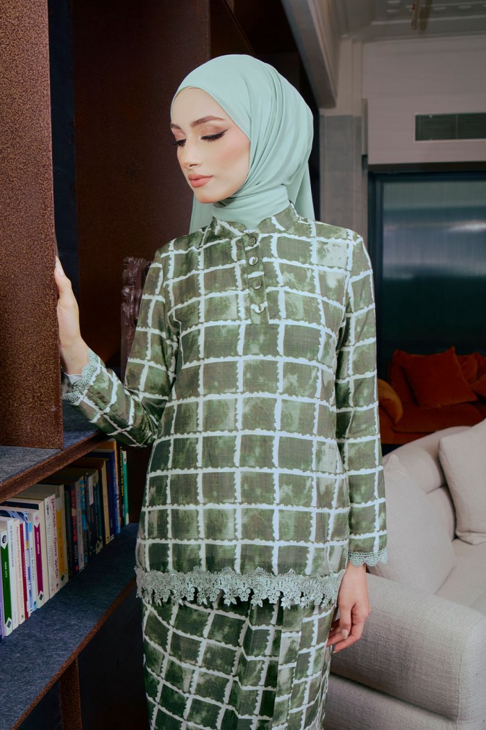 Eva Mini Kurung - Moss Green