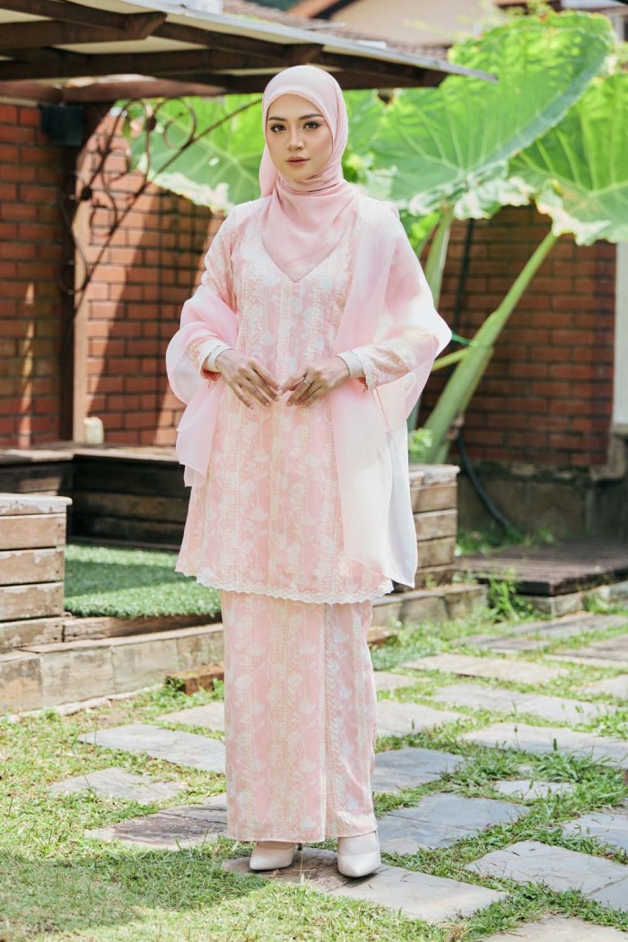 Printed Bunga Medina - Soft Pink