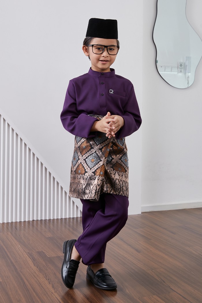 Baju Melayu Yusoff Kids - Plum Purple