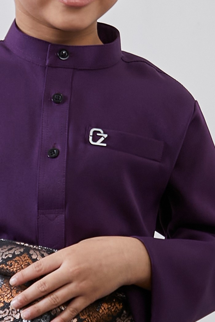 Baju Melayu Yusoff Kids - Plum Purple