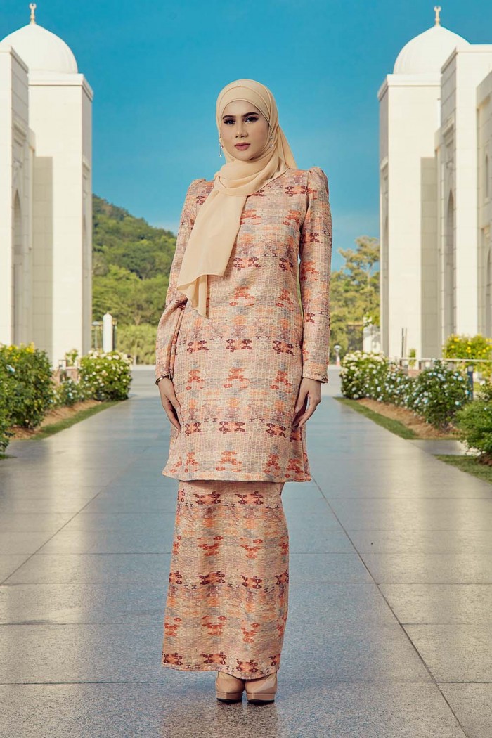 Jute Luxe Kurung - Marmalade Orange