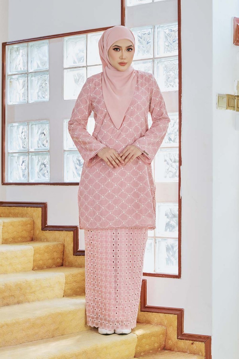 Safa Luxe Kurung - Dusty Pink