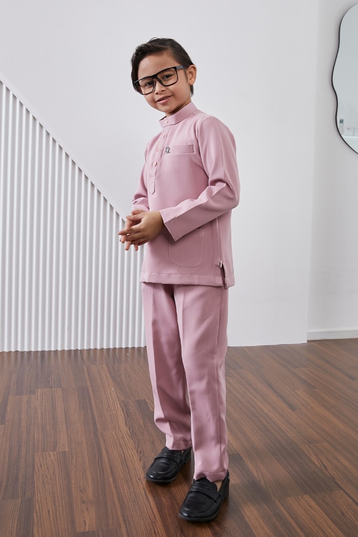 Baju Melayu Yusoff Kids - Dusty Pink