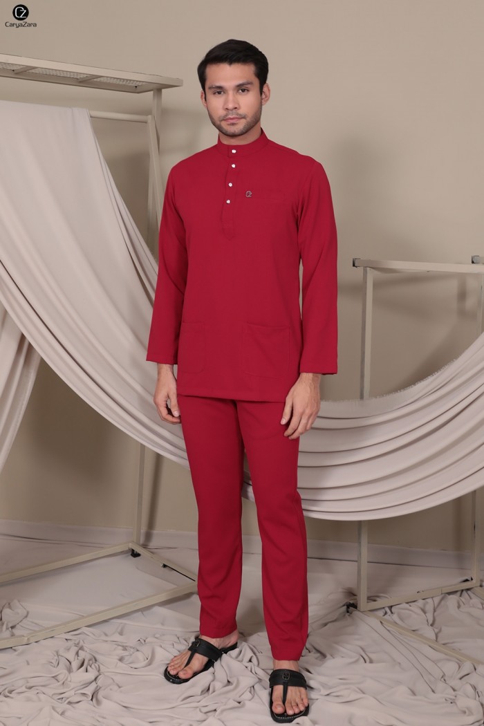 Baju Melayu Yusoff - Maroon