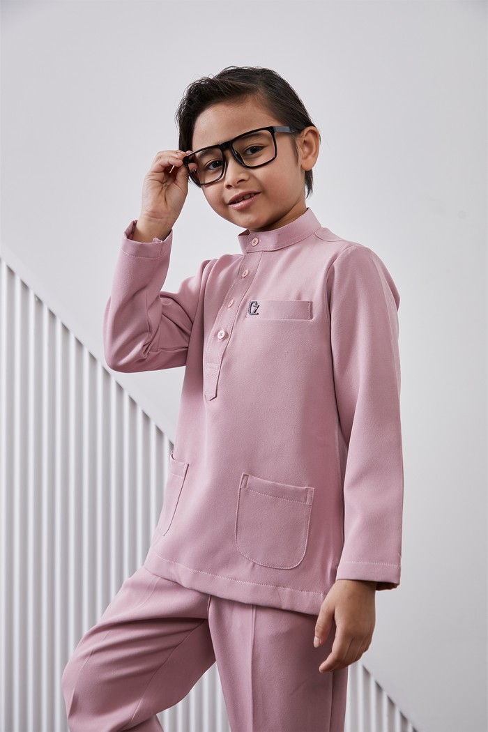 Baju Melayu Yusoff Kids - Dusty Pink
