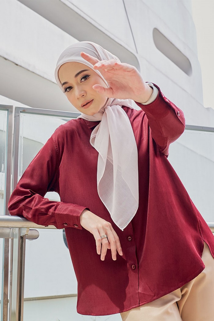 Luna Blouse - Maroon