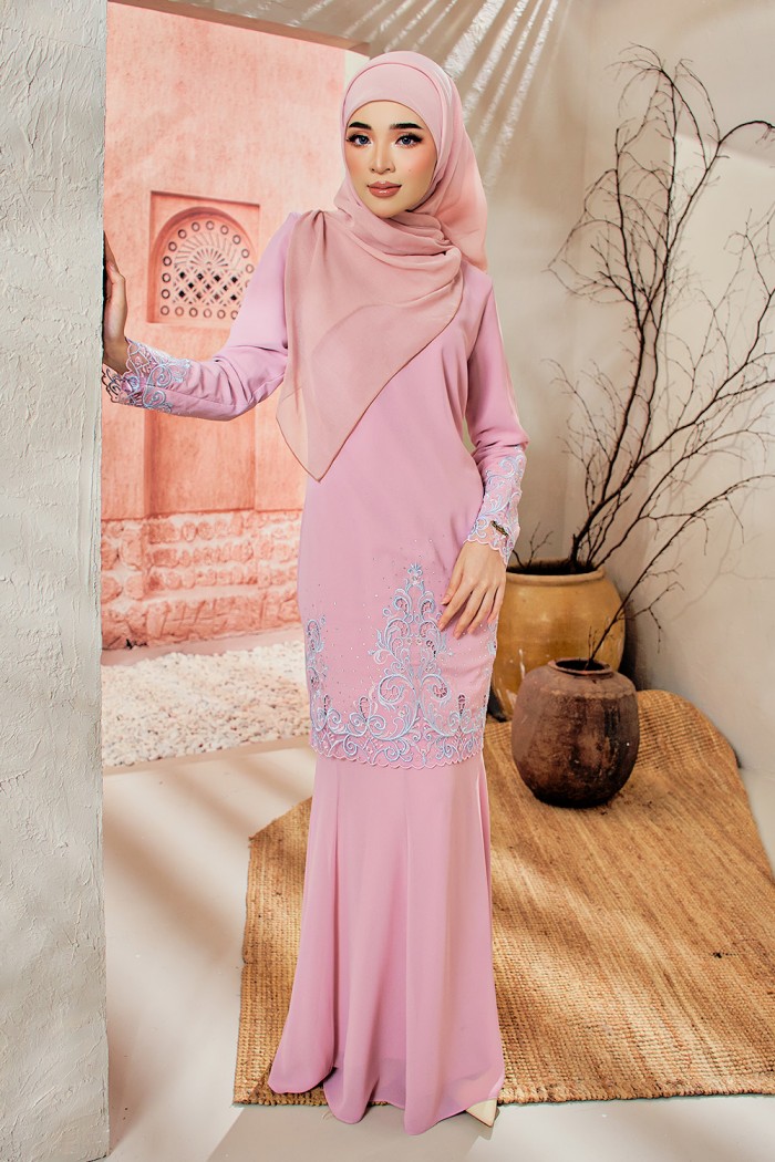 Adinda Luxe Kurung - Dusty Pink