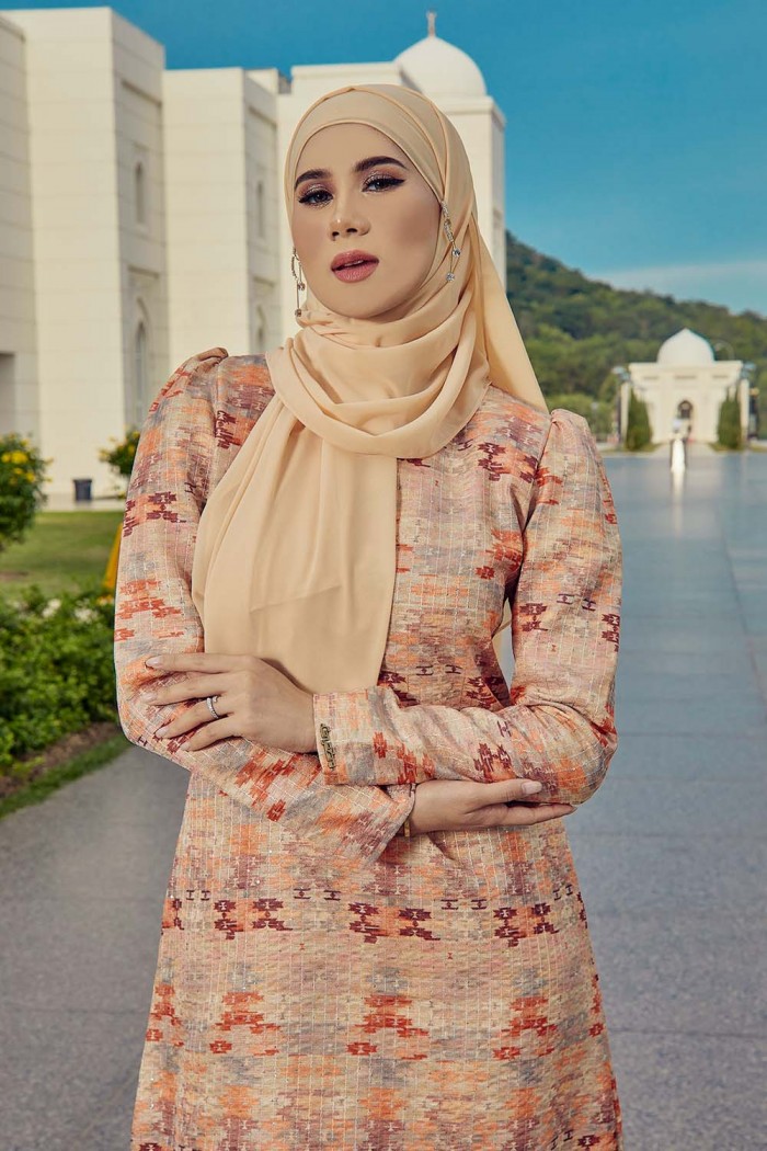 Jute Luxe Kurung - Marmalade Orange