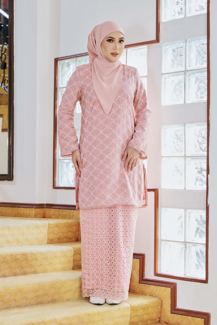 Safa Luxe Kurung - Dusty Pink