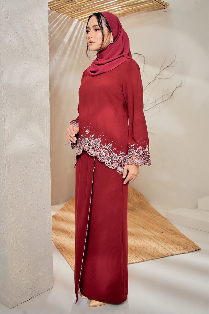 Suri Mini Kurung - Maroon