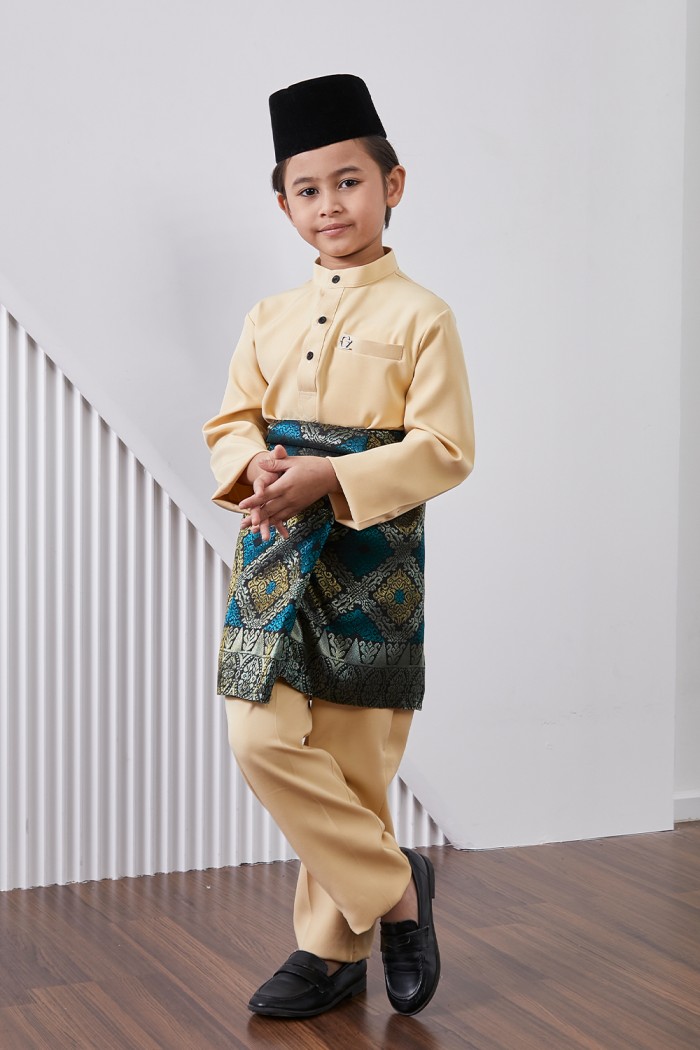 Baju Melayu Yusoff Kids - Custard Yellow