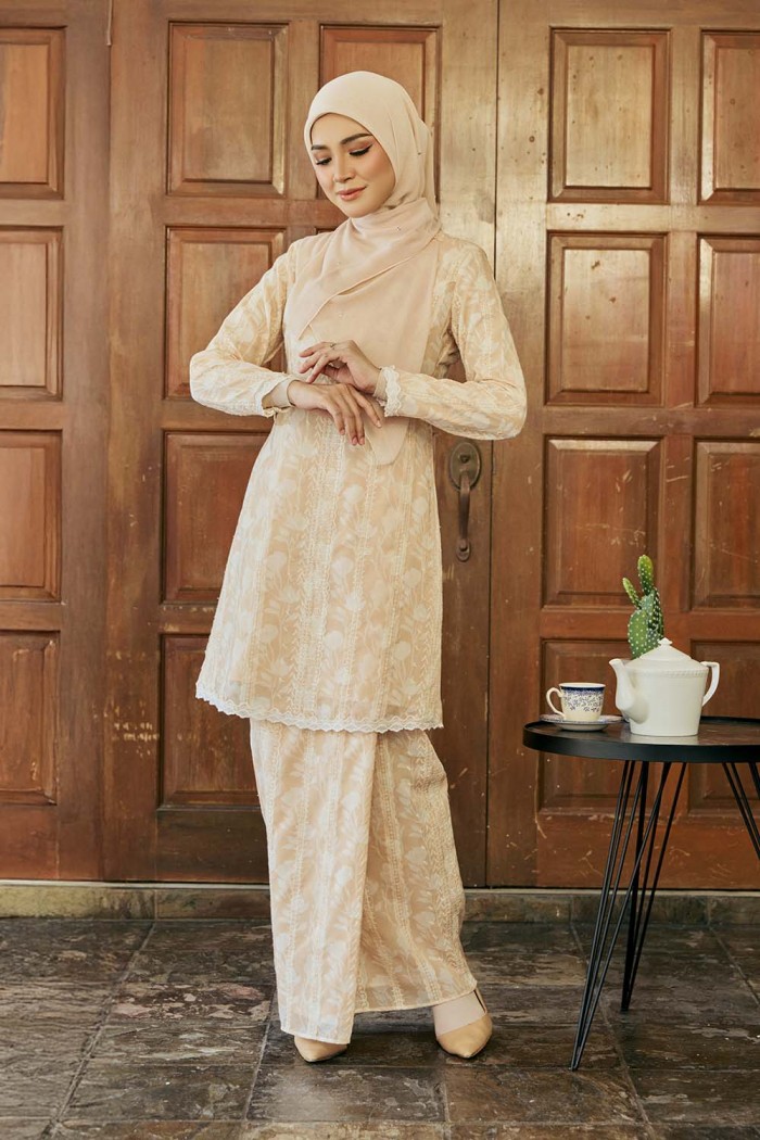 Printed Bunga Medina - Champagne