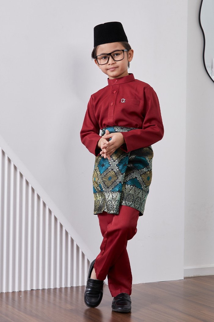 Baju Melayu Yusoff Kids - Deep Red