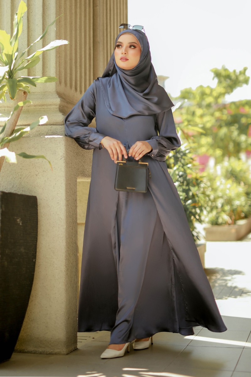 Hagia Abaya - Greyish Blue