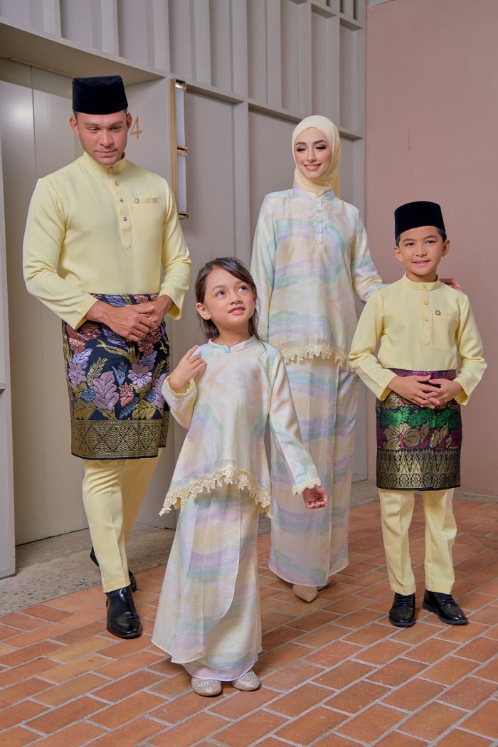 Eva Mini Kurung Kids - Soft Yellow